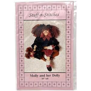 Stuff-n-Stitches #132 MOLLY AND HER DOLLY 18" Doll Designed by Liz Hansen 1993